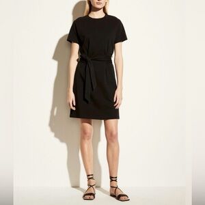 VINCE Black Tie Waist 100% Cotton Dress, NWT